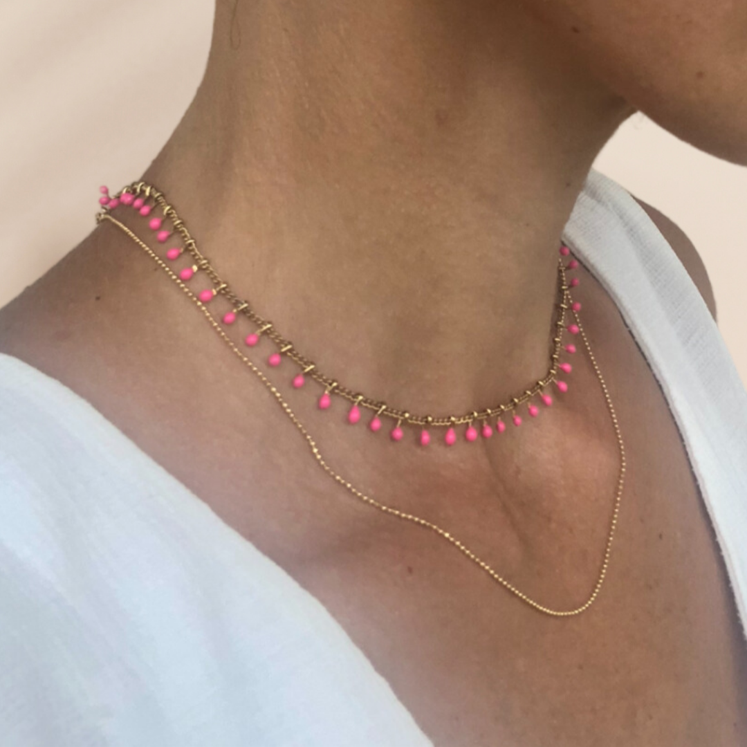 Collar Iris Fucsia Acero