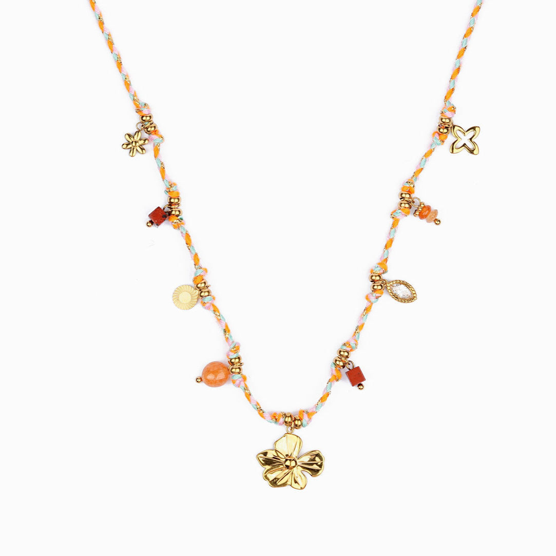 Collar Florare Hilo Acero