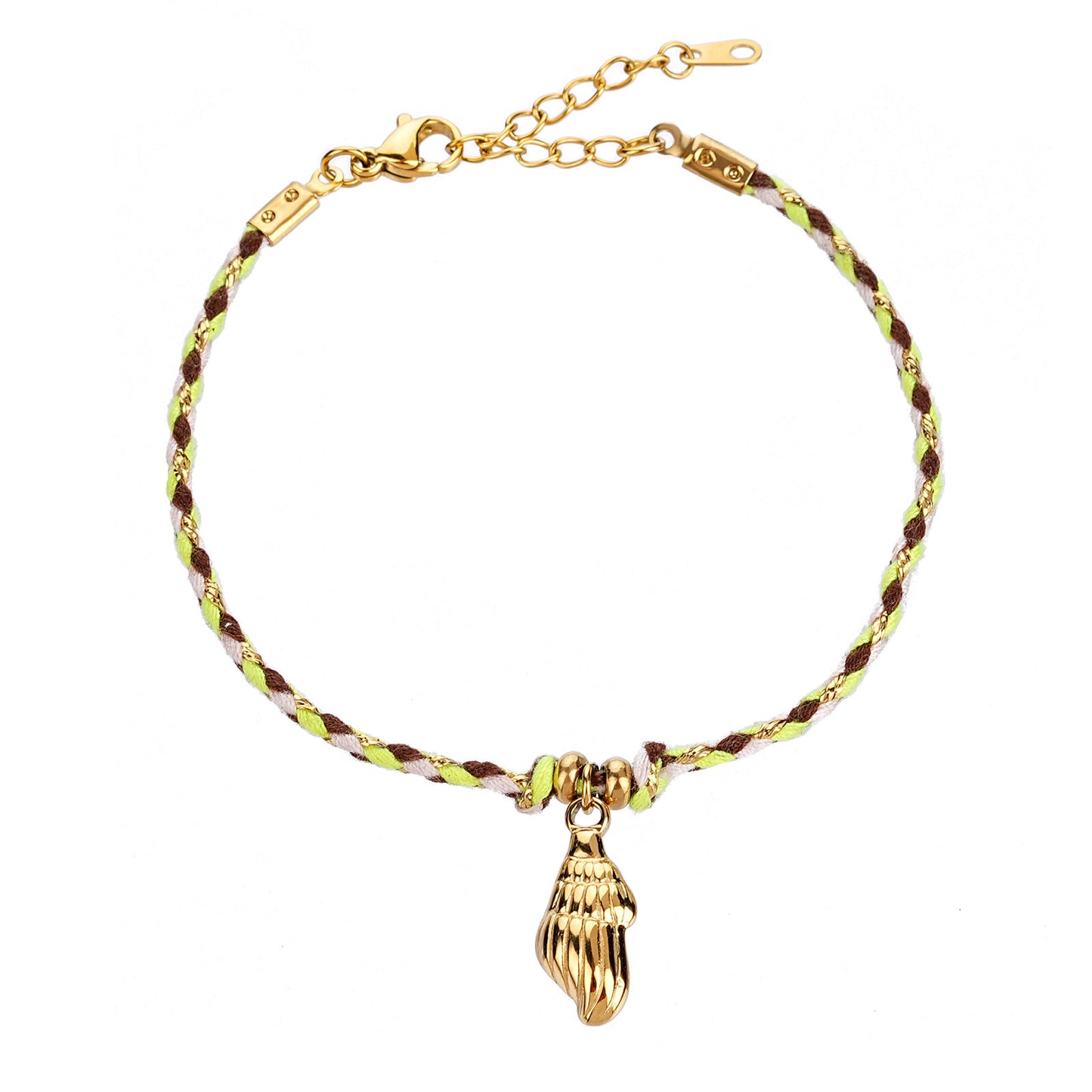 Pulsera Hilo Caracola Acero