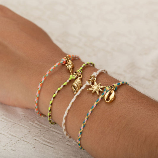 Pulsera Hilo Caracola Acero