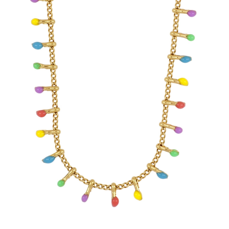 Collar Iris Fucsia Acero
