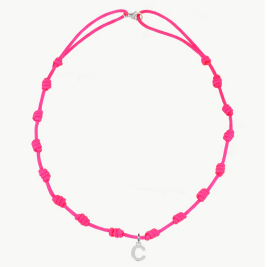 Collar Fucsia Nudos Iniciales