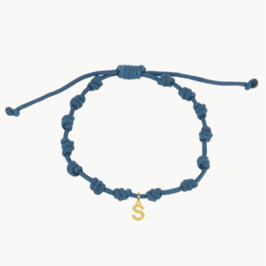 Pulsera Azul Océano Nudos Iniciales