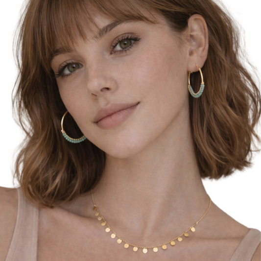 Pendientes Aro Mooi Amazonita