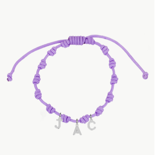 Pulsera Lila Nudos Iniciales
