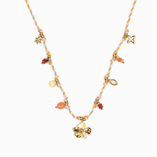 Collar Florare Hilo Acero
