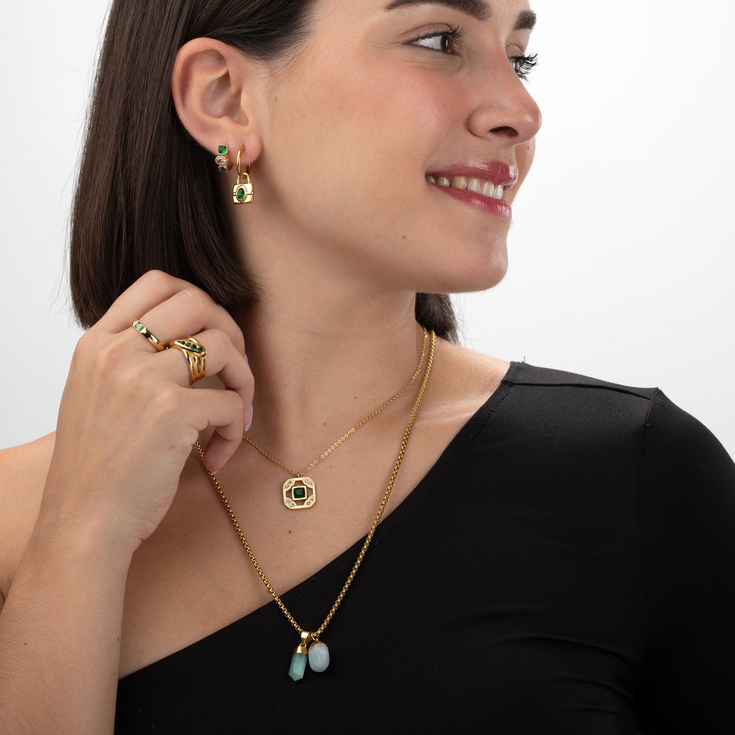 PENDIENTES SLOT VERDE