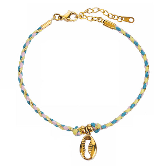 Pulsera Hilo Concha Acero