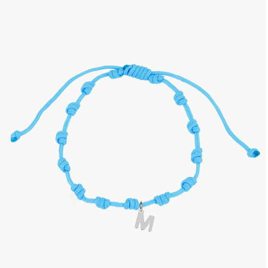 Pulsera Azul Nudos Iniciales