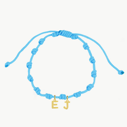 Pulsera Azul Nudos Iniciales