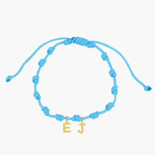 Pulsera Azul Nudos Iniciales