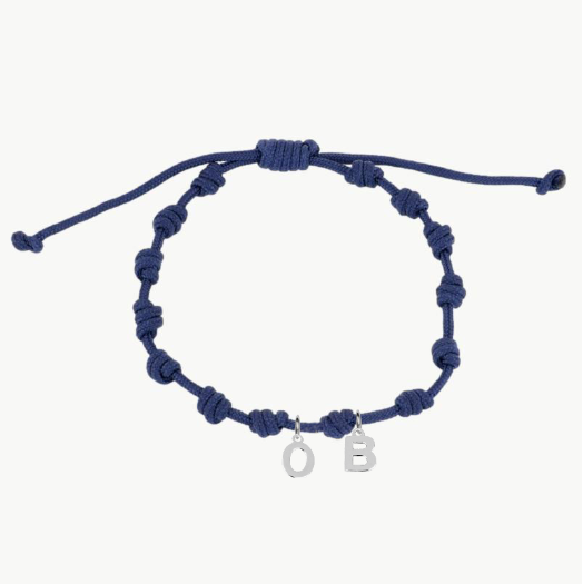 Pulsera Azul Marino Nudos Iniciales