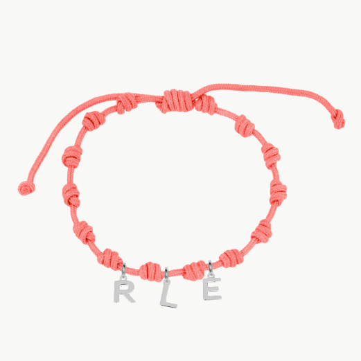 Pulsera Coral Nudos Iniciales