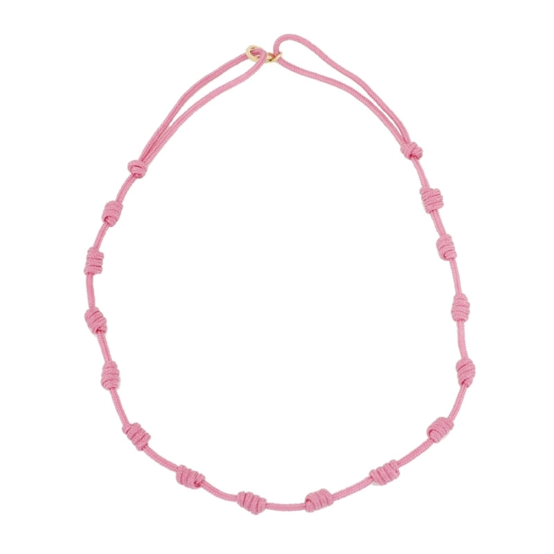 Collar Rosa Palo Nudos Iniciales