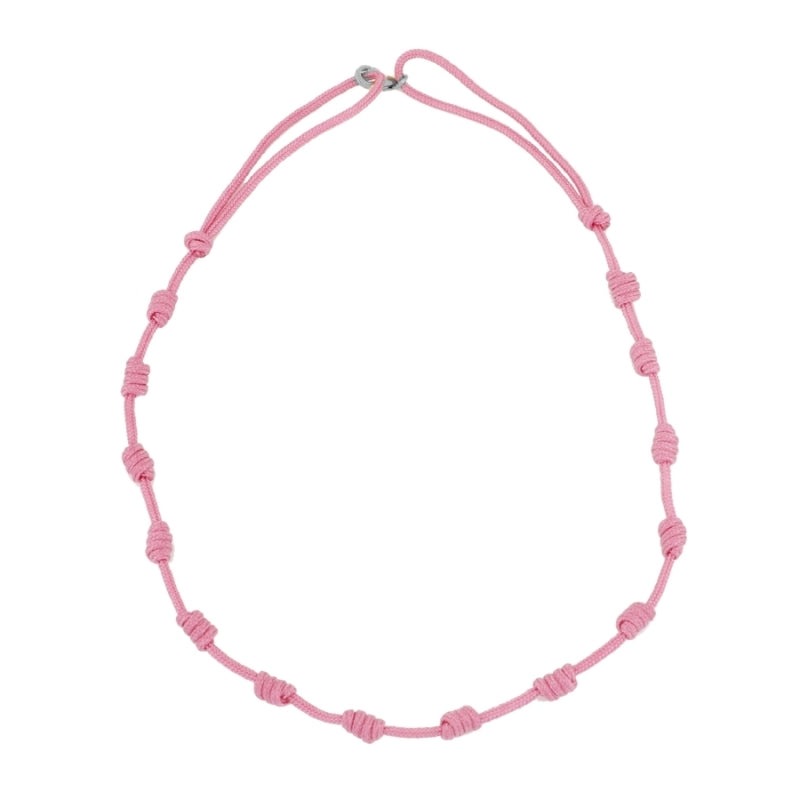 Collar Rosa Palo Nudos Iniciales