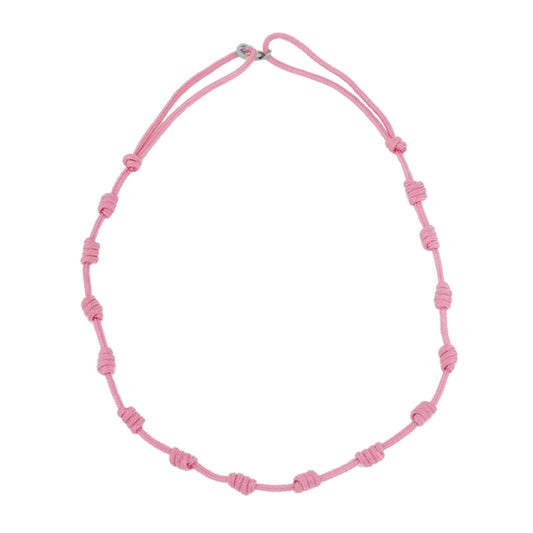 Collar Rosa Palo Nudos Iniciales