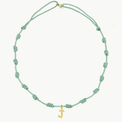 Collar Verde Nudos Iniciales