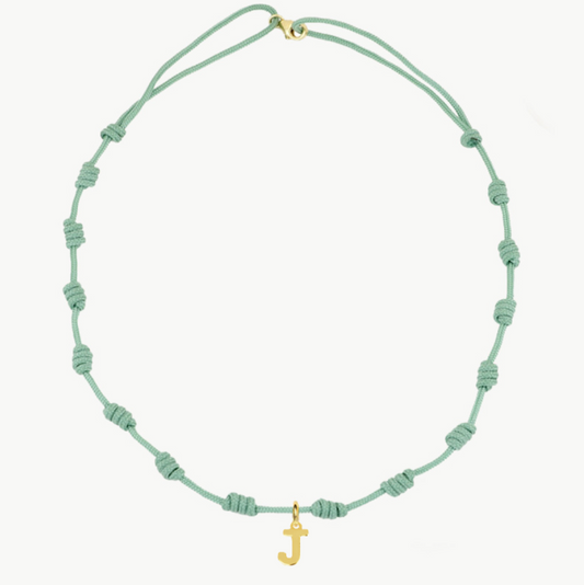 Collar Verde Nudos Iniciales