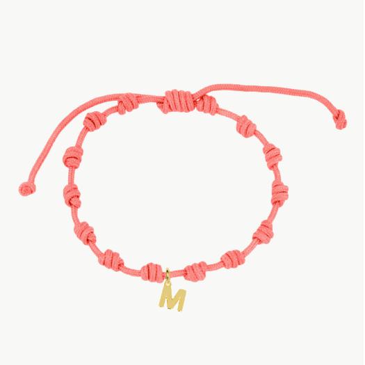 Pulsera Coral Nudos Iniciales