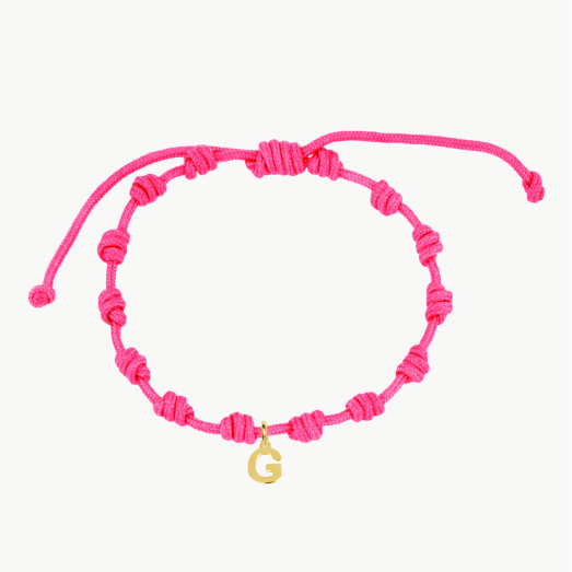 Pulsera Fucsia Nudos Iniciales