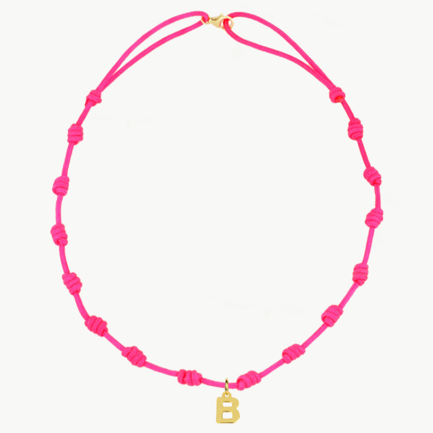 Collar Fucsia Nudos Iniciales