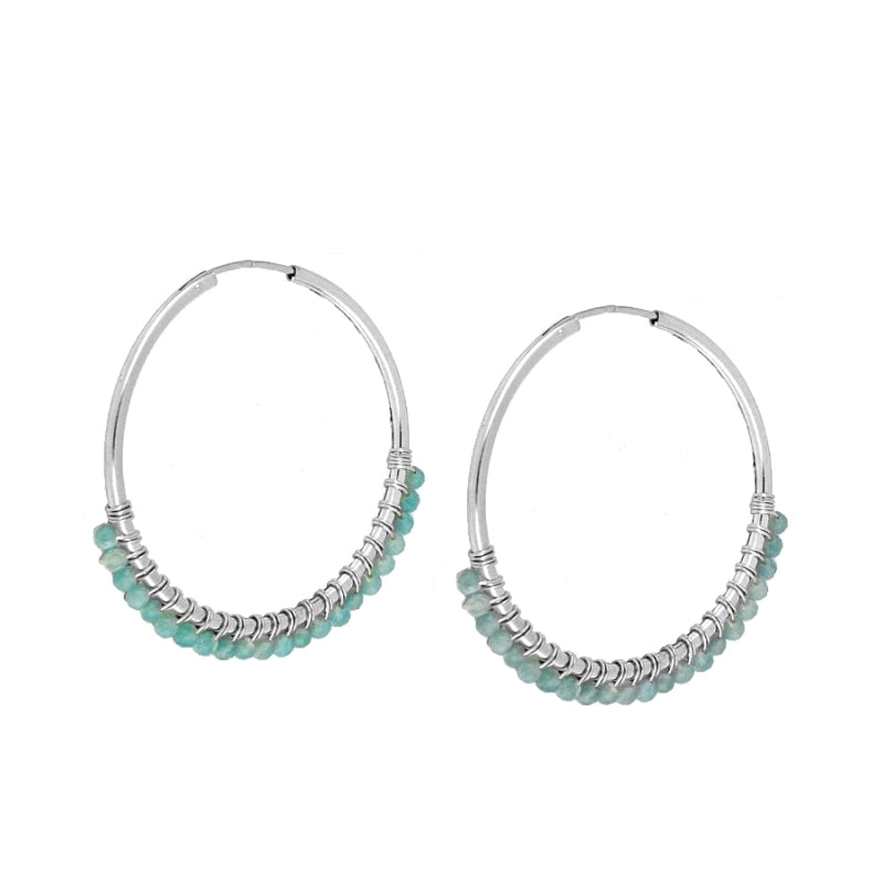 Pendientes Aro Mooi Amazonita