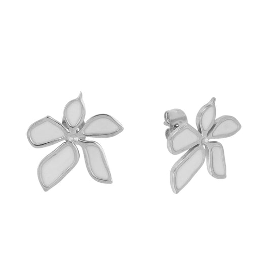 Pendientes Flor Enamel Acero