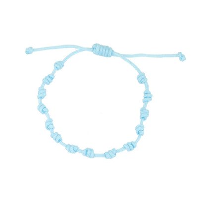 Pulsera Azul Celeste Nudos Iniciales
