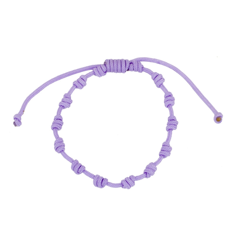 Pulsera Lila Nudos Iniciales