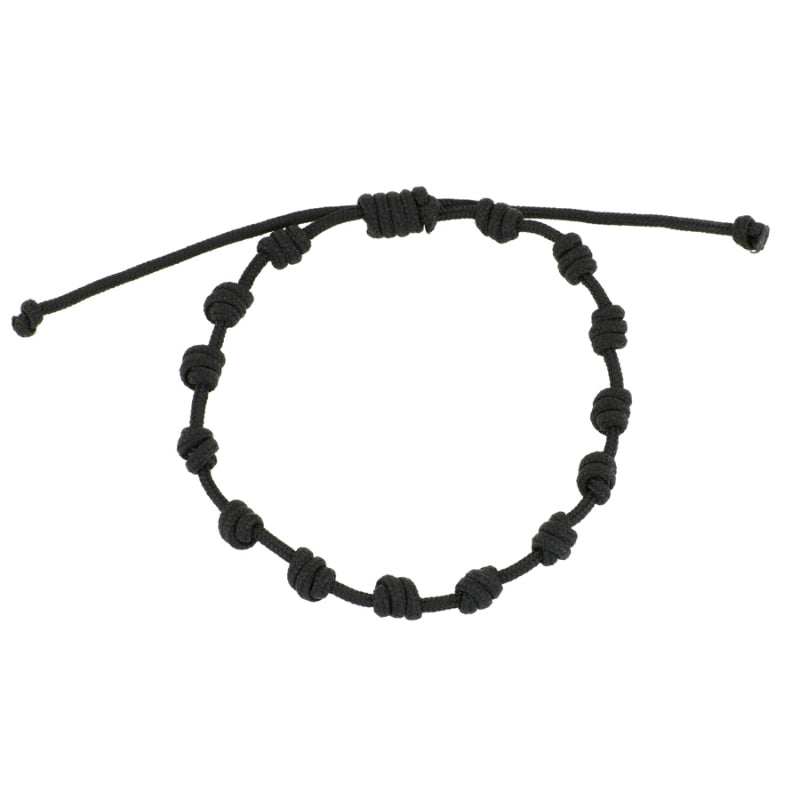 Pulsera Negra Nudos Iniciales