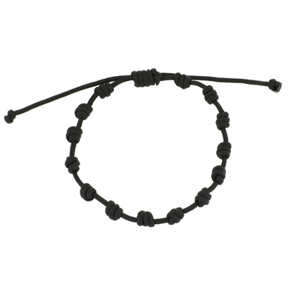 Pulsera Negra Nudos Iniciales