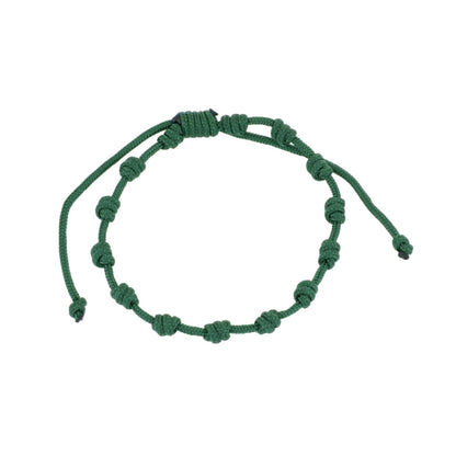 Pulsera Verde Botella Nudos Iniciales