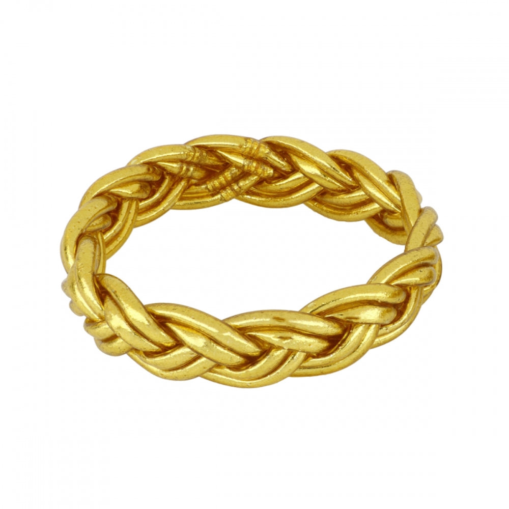 PULSERA TRENZADA PAN DE ORO DORADA