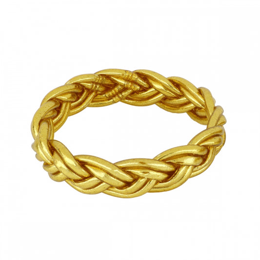 PULSERA TRENZADA PAN DE ORO DORADA