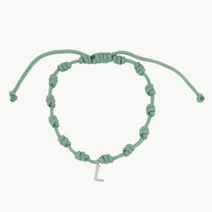 Pulsera Verde Nudos Iniciales