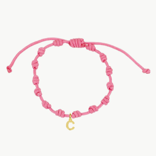 Pulsera Rosa Nudos Iniciales